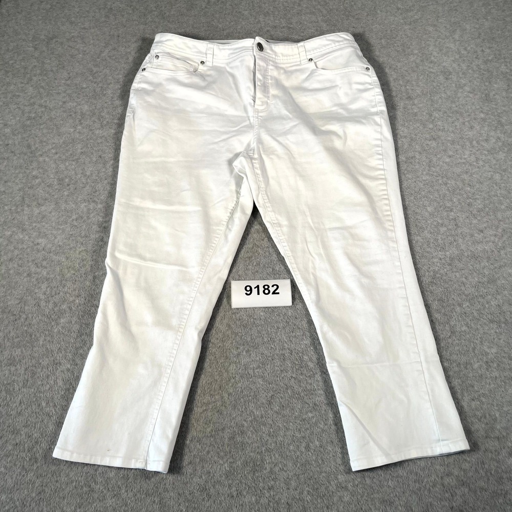 C. Est. 1946 Denim Womens 16W White Classic Straight Leg Stretch Pants RN37080